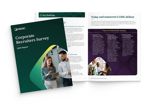 GMAC 2025 Corporate Recruiters Survey Summary Report Cover Spread