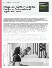 Cover of a research brief with three paragraphs of text and a photo of a woman at a voting booth